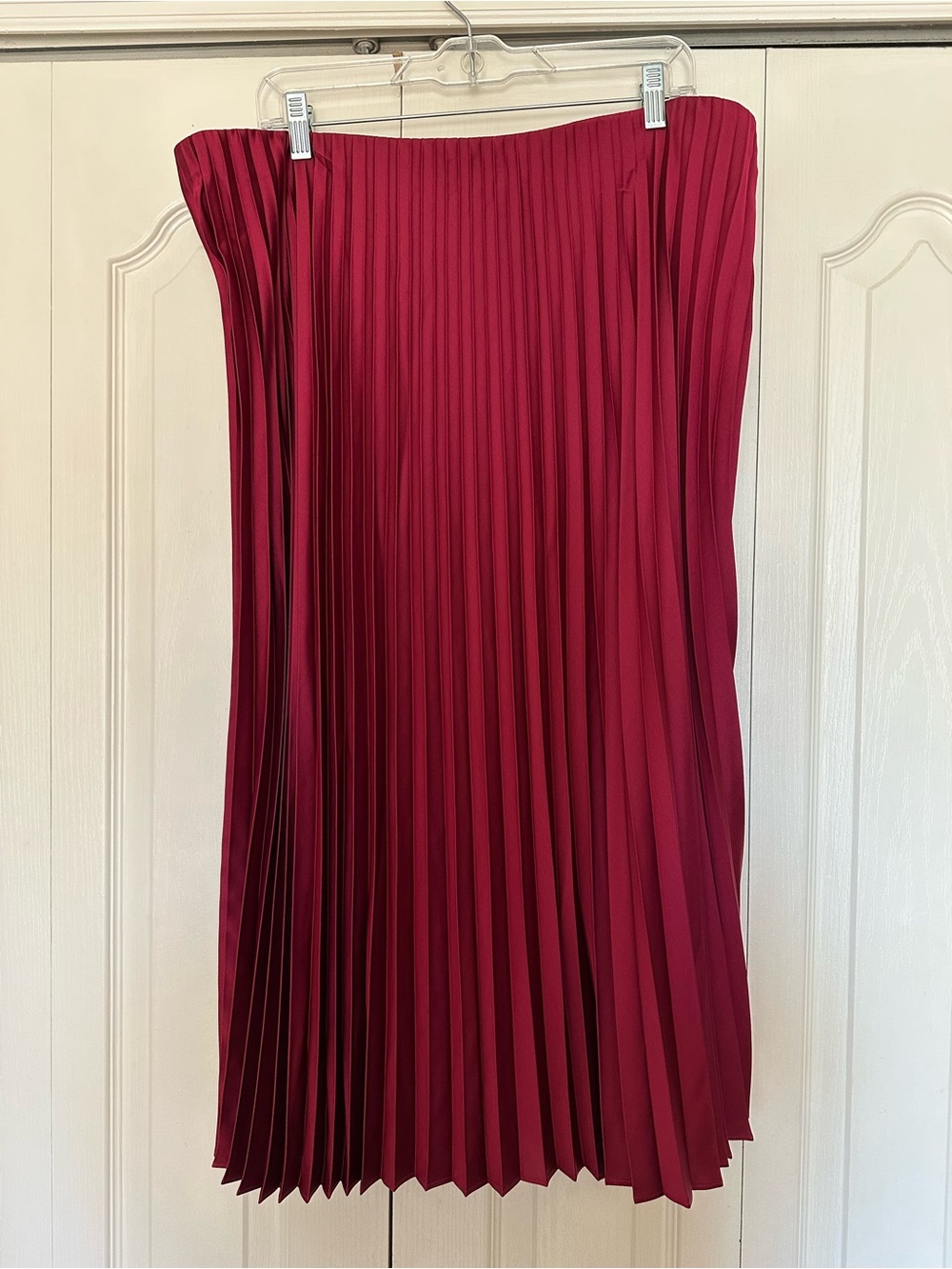 J. Crew Burgundy Pleated Midi Skirt